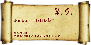 Werber Ildikó névjegykártya